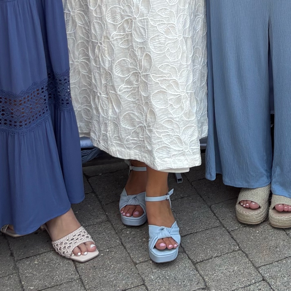 Light Blue Women's Platform Sandals - Picture 7 of 7